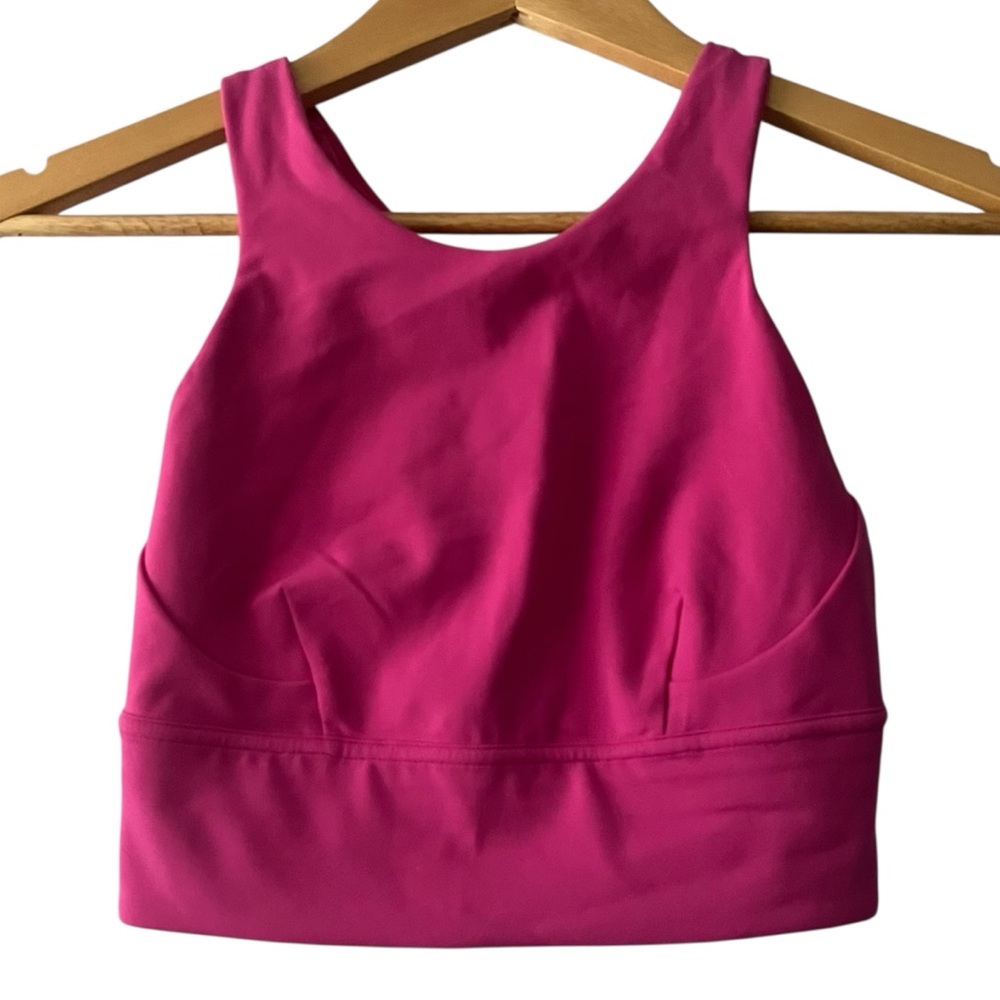 Lululemon Wunder Train Longline Bra Medium Support Size 4 Pink Sporty Athletic
